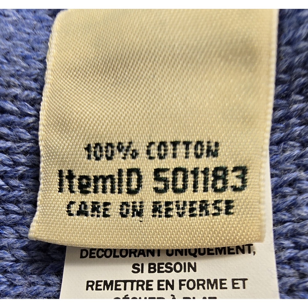 LL Bean Womens Double L Cable Knit Open Cardigan Sweater Long Blue Heather L NWT - Picture 11 of 12